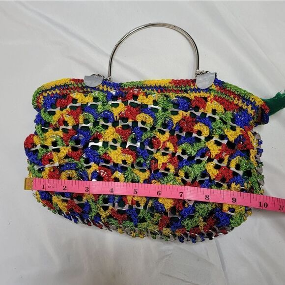 VINTAGE eco friendly can tab soda pop top crochet handbag purse - Picture 8 of 9